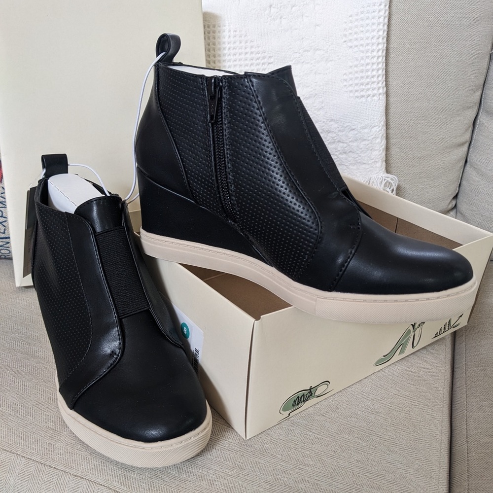 Zip up wedge sneakers